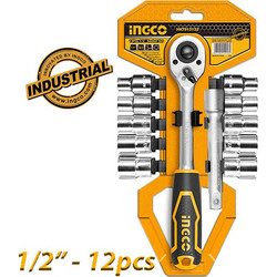 INGCO HKTS12122 Σειρά Καρυδάκια Εξάγωνα 1/2" (12 τεμ)