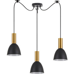 Home Lighting Κρεμαστό Φωτιστικό Οροφής Τρίφωτο E27 Χρυσό SE21-GM-4-BL3-MS2 77-8640