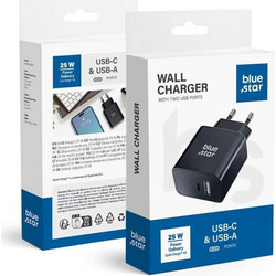 Blue Star TFB-TC-25WPDB Φορτιστής χωρίς Καλώδιο με Θύρα USB-C 25W Quick Charge 4.0 & Power Delivery