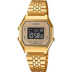 Casio Retro Ψηφιακό Ανδρικό Ρολόι με Χρυσό Μεταλλικό Μπρασελέ LA680WGA-9B