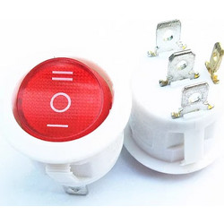 20mm 4-Pin, 3-Position Rocker Switch, Red with Indicator Light