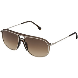 Lozza SL2338 0579 Ανδρικά Γυαλιά Ηλίου Aviator Μεταλλικά Ασημί με Μαύρο Polarized Φακό
