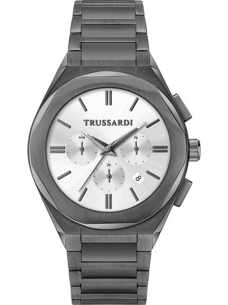 Trussardi T-Big Ανδρικό Ρολόι Χρονογράφος με Ασημί Μεταλλικό Μπρασελέ R2453156003