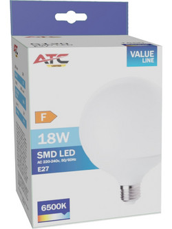 ATC SMD Λαμπτήρας LED Globe G120 230V 18W/1850LM E27 6500K