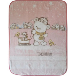 Homeline 2348 Κουβέρτα Κούνιας Βελουτέ Pink 100x120cm