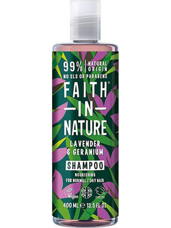 Faith In Nature Lavender & Geranium Φυτικό Σαμπουάν για Ξηρά Μαλλιά 400ml