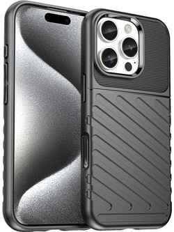 Thunder Case for iPhone 16 Pro Silicone Case - Black