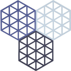 Σουπλά Triangles 36858 Για Ζεστά Σκεύη (Σετ 3τμχ) 16x14cm Midnight-Indigo-Blue Zone Denmark Σιλικόνη