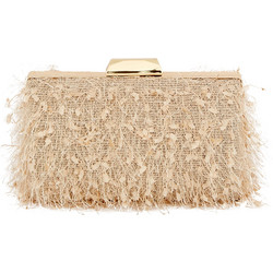 Τσαντάκι clutch με ινώδες φινίρισμα σε χρώμα χρυσό 17.5x13x6cm