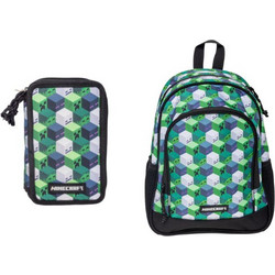 Minecraft - Filled Double Decker + Medium Backpack 35x26x18 cm (bundle)