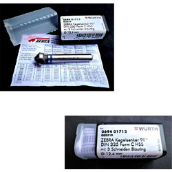 Wurth Zebra διευρυντήρας οπής βίδας DIN 335c 90 Tin - Μπλε δαχτυλίδι, 3 κοπτικές άκρες