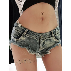 Sexy Hole Edge Low-Rise Denim Shorts