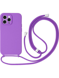 Θήκη Σιλικόνης Crossbody για Apple iPhone 16 Pro Max - Βιολετί