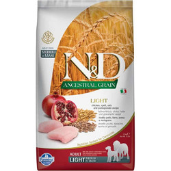 Farmina N&D Ancestral Grain Light Medium & Max Adult with Chicken, Spelt, Oats & Pomegranate 12kg