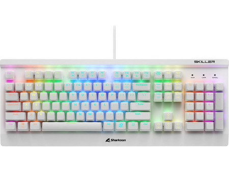Sharkoon Shark Skiller Mech SGK3 Μηχανικό Gaming Πληκτρολόγιο με Kailh Red Διακόπτες RGB White