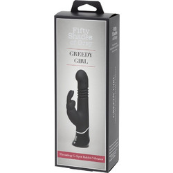 Fifty Shades of Grey Greedy Girl Rechargeable Thrusting Δονητής Rabbit 23cm Μαύρος