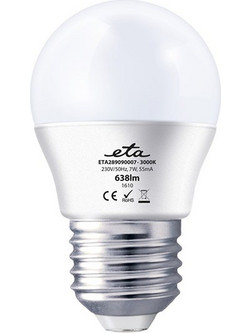 ETA EKO LED μίνι σφαίρα, 7W, E27, ζεστό λευκό