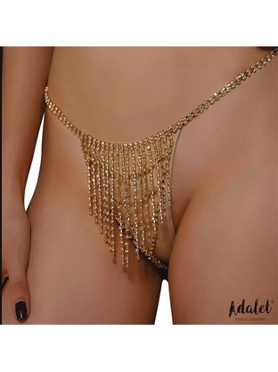 Samira Sparkly Thong Gold One Size