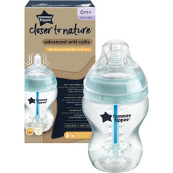 Tommee Tippee Advanced Πλαστικό Μπιμπερό με Θηλή Σιλικόνης κατά των Κολικών 0m+ Turquoise Star 260ml