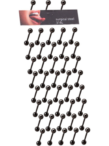 Σκουλαρίκι γλώσσας Stainless Steel μαύρο