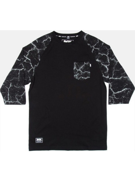 DGK Men Blacktop Custom 3/4 Sleeve T-Shirt - BLACK - DLS-140