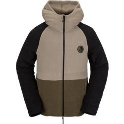 Volcom Science Ανδρική Ζακέτα Fleece με Κουκούλα και Φερμουάρ Χακί G4852300-DKA