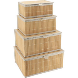 Καλάθι bamboo φυσικό χρ. 34X26X16cm - Plastona