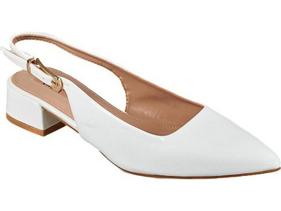 Elenross GS09785W-WHI Χαμηλή γόβα λουστρίνι - Λευκό