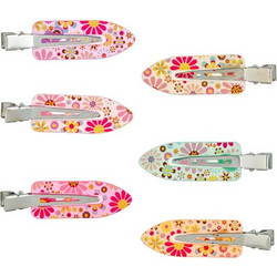 Κλιπ Μαλλιών Παιδικά Πολύχρωμα Floral 5cm - 6 τμχ