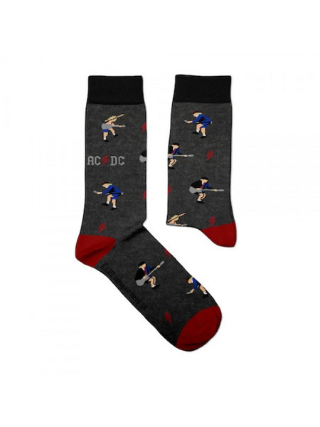 Sock Affairs AC/DC Angus Ανδρικές Κάλτσες Ψηλές με Σχέδια Ανθρακί