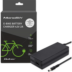 Qoltec 50760 Charger for e-bike batteries 36V | 42V | 2A | 5.5*2.1