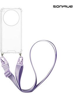 Sonique Armor Clear Θήκη Σιλικόνης με Strap (Oppo Find X8 Pro 5G) Λιλά