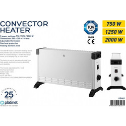 Platinet Θερμοπομπός Δαπέδου PEH 01 2000W 54x30cm Λευκός