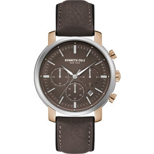 Kenneth Cole Ανδρικό Ρολόι Χρονογράφος με Καφέ Δερμάτινο Λουράκι KC50775003 Kenneth Cole Ανδρικό Ρολόι Χρονογράφος με Καφέ Δερμάτινο Λουράκι KC50775003