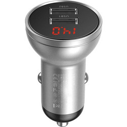 Baseus Car Charger Digital Display Ασημί (24W) (CCBX-0S)