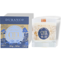 Durance Candle Powdery Sky Χριστουγεννιάτικο φυτικό κερί με άρωμα πουδρένιο και ξύλινο φυτίλι 280 gr