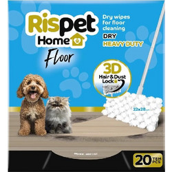 RISPET Home Floor, Dry Heavy Duty 3D Hair & Dust Lock, Ανταλλακτικά Πανάκια για Στεγνό Καθάρισμα Πατώματος -20τεμ