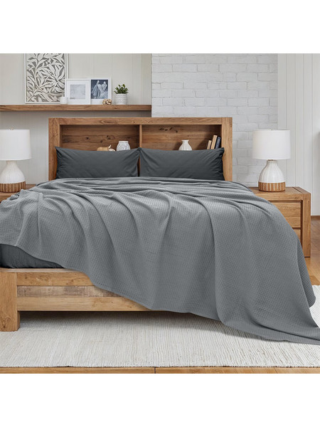 Κουβέρτα King Size (240x260) Πικέ Cocoon Γκρι