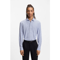 Hugo Ανδρικό Πουκάμισο Βαμβακερό Μακρυμάνικο Slim Fit Γαλάζιο 50554763-459