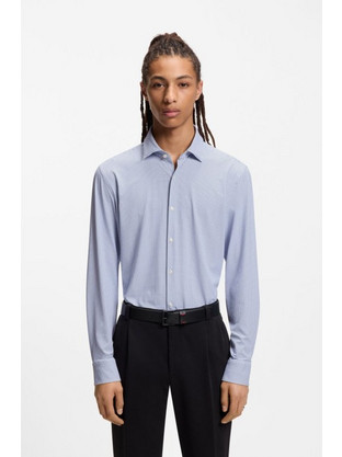 Hugo Ανδρικό Πουκάμισο Βαμβακερό Μακρυμάνικο Slim Fit Γαλάζιο 50554763-459