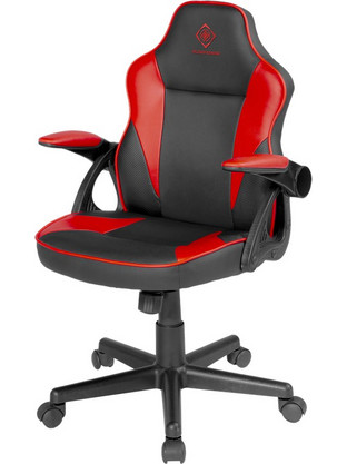 Deltaco Junior DC120R Καρέκλα Gaming Δερματίνης με Ρυθμιζόμενα Μπράτσα Μαύρη Κόκκινη GAM-130-BR