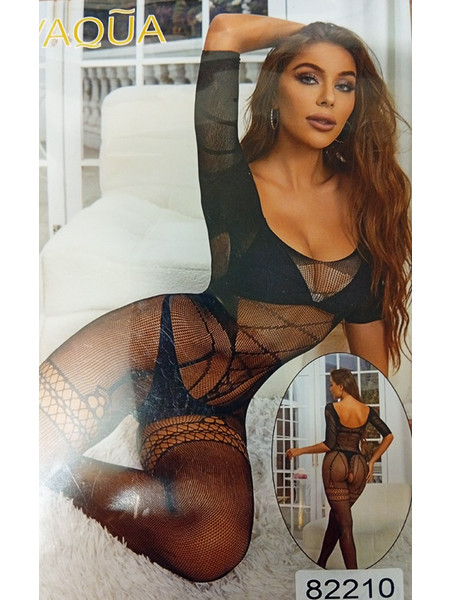 VAQUA Sexy Γυναικείο Ολόσωμο Κορμάκι Δίχτυ Polyester Mαύρο