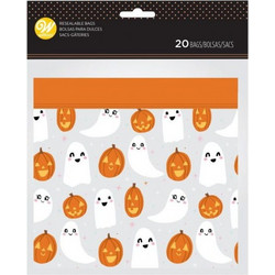 Σακούλα Halloween Φαντασματάκια και Κολοκύθες με κλιπ 17x20cm x20