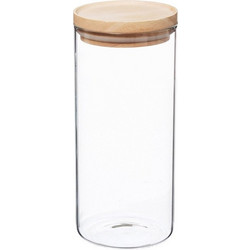 ΔΟΧΕΊΑ ΤΡΟΦΊΜΩΝ JAR GLASS+WOOD FIVE 1.3L HERMET 135028