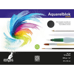 Μπλοκ Ακουαρέλλας Kangaro Black 24x32cm 300gr 16 Φύλλα