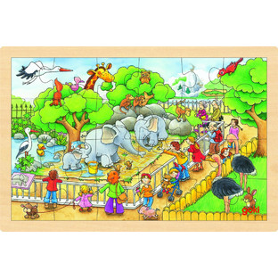 Παιδικό Puzzle Goki Ξύλινο Ζωολογικό Πάρκο 24 Κομμάτια