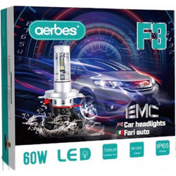 H7 Σετ 2 Τεμάχια Led Λάμπες F3 Αυτοκινήτου 60W 7200lm με Δέσμη 360 και Αδιάβροχη Προστασία IP65 - Led Headlight