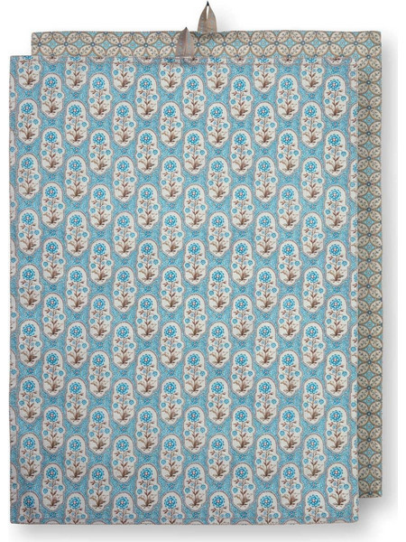 PIP STUDIO - ΣΕΤ/2 ΠΕΤΣΕΤΕΣ ΚΟΥΖΙΝΑΣ BLOOMING TALES KHAKI- BLUE 50cm x 70cm