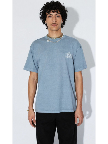 Dr. Denim Trooper Tee Unisex Κοντομάνικη Μπλούζα Cotton Relaxed Fit - Washed Blue Utopia 2411115-BG1-004