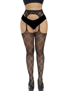 Ophelia's Dream Lingerie - Dotted criss cross pantyhose- 111639